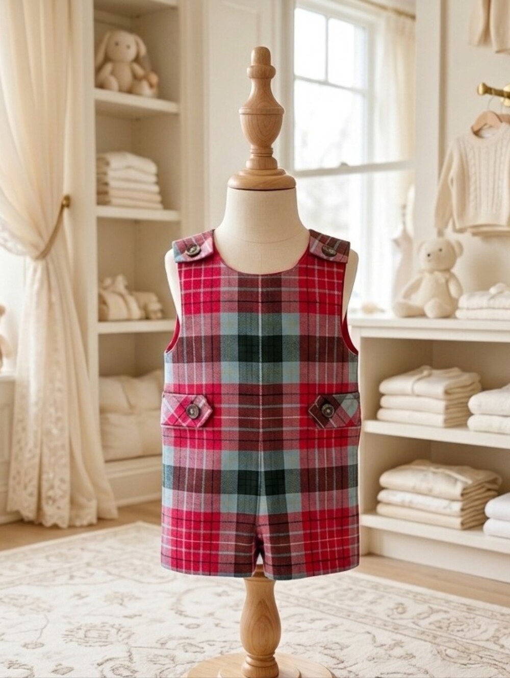 The Beaufort Bonnet Company Jack Keene Jon Jon – Wilson Pier Plaid | Size 0-6M